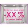Sticker Promos a personnaliser DEVANTURE COMMERCE VITRINE CALICOT ADHESIF DECORATION