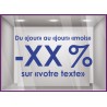 Sticker Promos a personnaliser DEVANTURE COMMERCE VITRINE CALICOT ADHESIF DECORATION