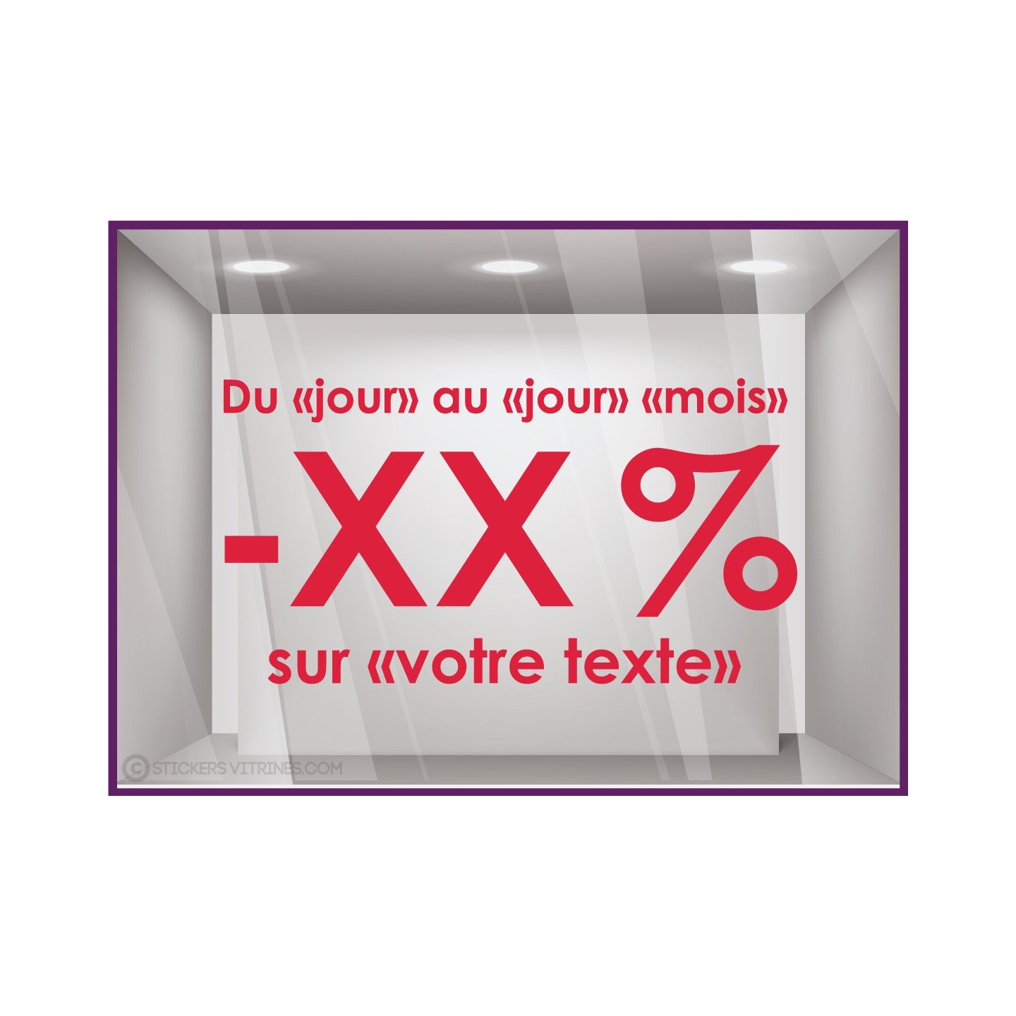 Sticker Promos a personnaliser DEVANTURE COMMERCE VITRINE CALICOT ADHESIF DECORATION