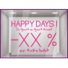 Sticker Promos Happy Days a personnaliser VITRINE COMMERCE IDEE DECORATION VITROPHANIE promotions autocollant magasin boutique