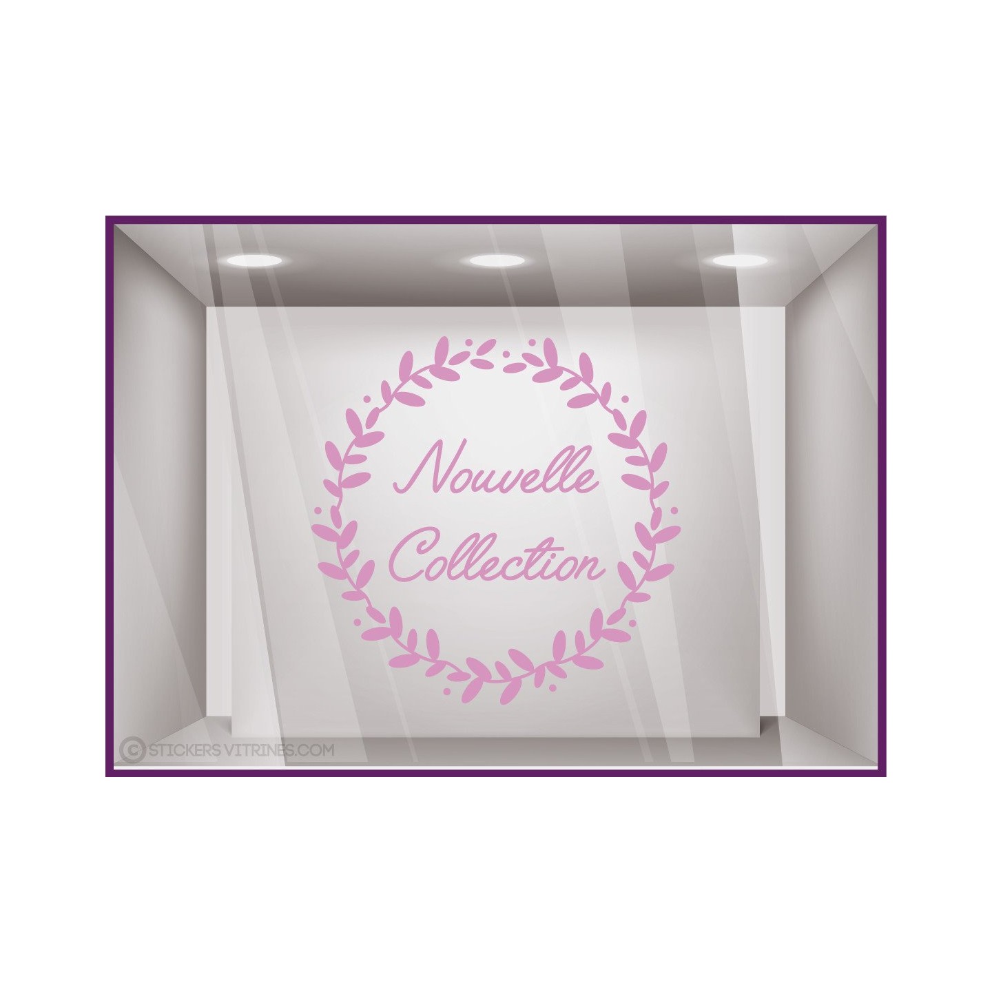 Sticker Couronne Nouvelle Collection lettrage adhesif autocollant calicot vitrophanie devanture vitrine decoration mode vitre