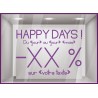 Sticker Promos Happy Days a personnaliser VITRINE COMMERCE IDEE DECORATION VITROPHANIE promotions autocollant magasin boutique