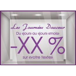 Sticker Promos Journées Douceur a personnaliser COMMERCE DECORATION VITRINE AUTOCOLLANT