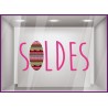 Sticker Soldes Azteque destockage braderie liquidation stock promotion offre promotionnelle lettrage adhesif vitrophanie calicot