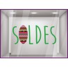 Sticker Soldes Azteque destockage braderie liquidation stock promotion offre promotionnelle lettrage adhesif vitrophanie calicot