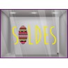 Sticker Soldes Azteque destockage braderie liquidation stock promotion offre promotionnelle lettrage adhesif vitrophanie calicot