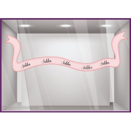 Calicot pour vitre Sticker Soldes Ruban adhésif pourcentage rose promotion destockage braderie liquidation mode parfumerie