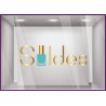 Vitrophanie pour vitrine Sticker Soldes Vernis beaute mode parfumerie destockage braderie liquidation promotion pourcentage 