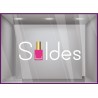 Vitrophanie pour vitrine Sticker Soldes Vernis beaute mode parfumerie destockage braderie liquidation promotion pourcentage 