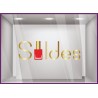 Vitrophanie pour vitrine Sticker Soldes Vernis beaute mode parfumerie destockage braderie liquidation promotion pourcentage 