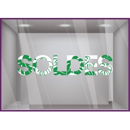 Calicot pour boutique Sticker Soldes Tropical ete promotion offre promotion destockage braderie liquidation vitrophanie mode