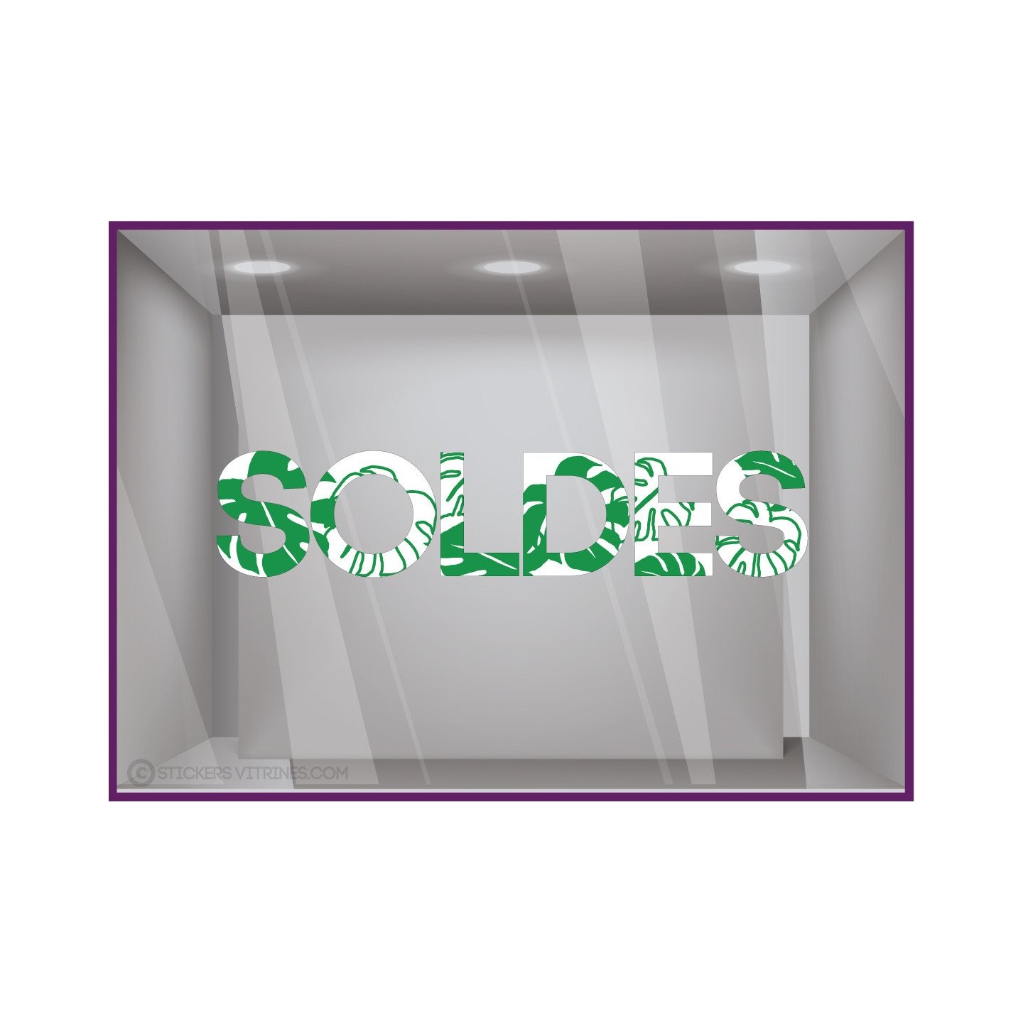 Calicot pour boutique Sticker Soldes Tropical ete promotion offre promotion destockage braderie liquidation vitrophanie mode