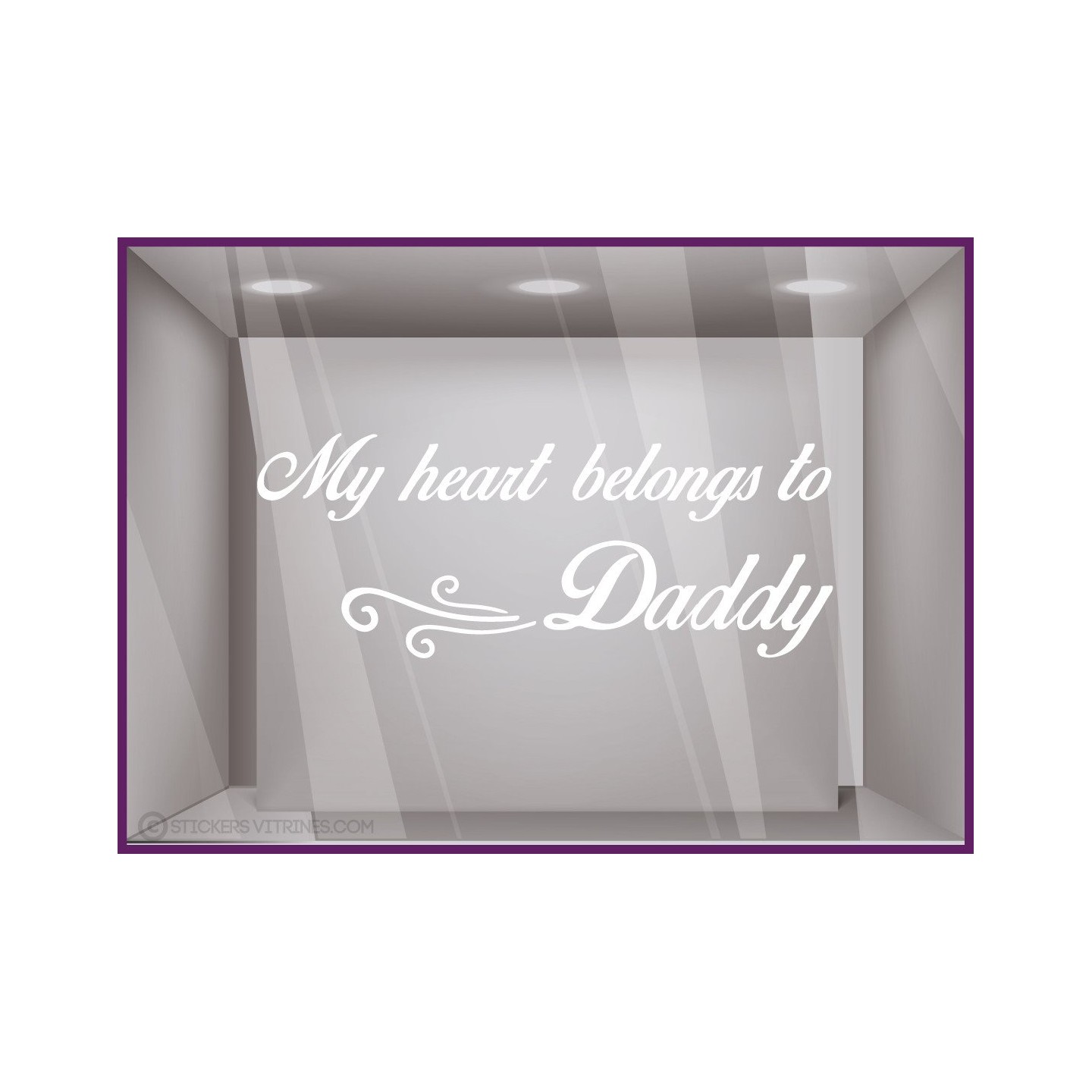 Sticker My heart belongs to daddy fete des peres papas mode parfumerie patisserie boulangerie lettrage adhesif vitrophanie