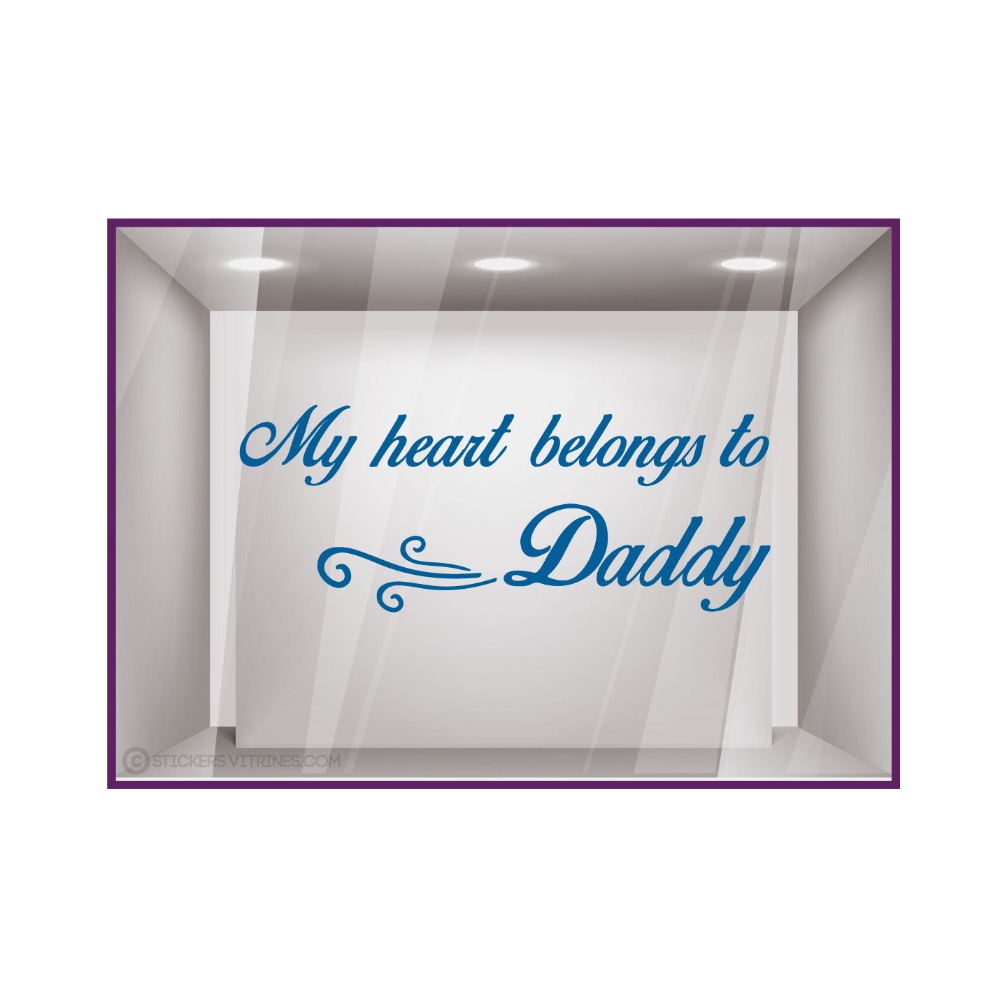 Sticker My heart belongs to daddy fete des peres papas mode parfumerie patisserie boulangerie lettrage adhesif vitrophanie