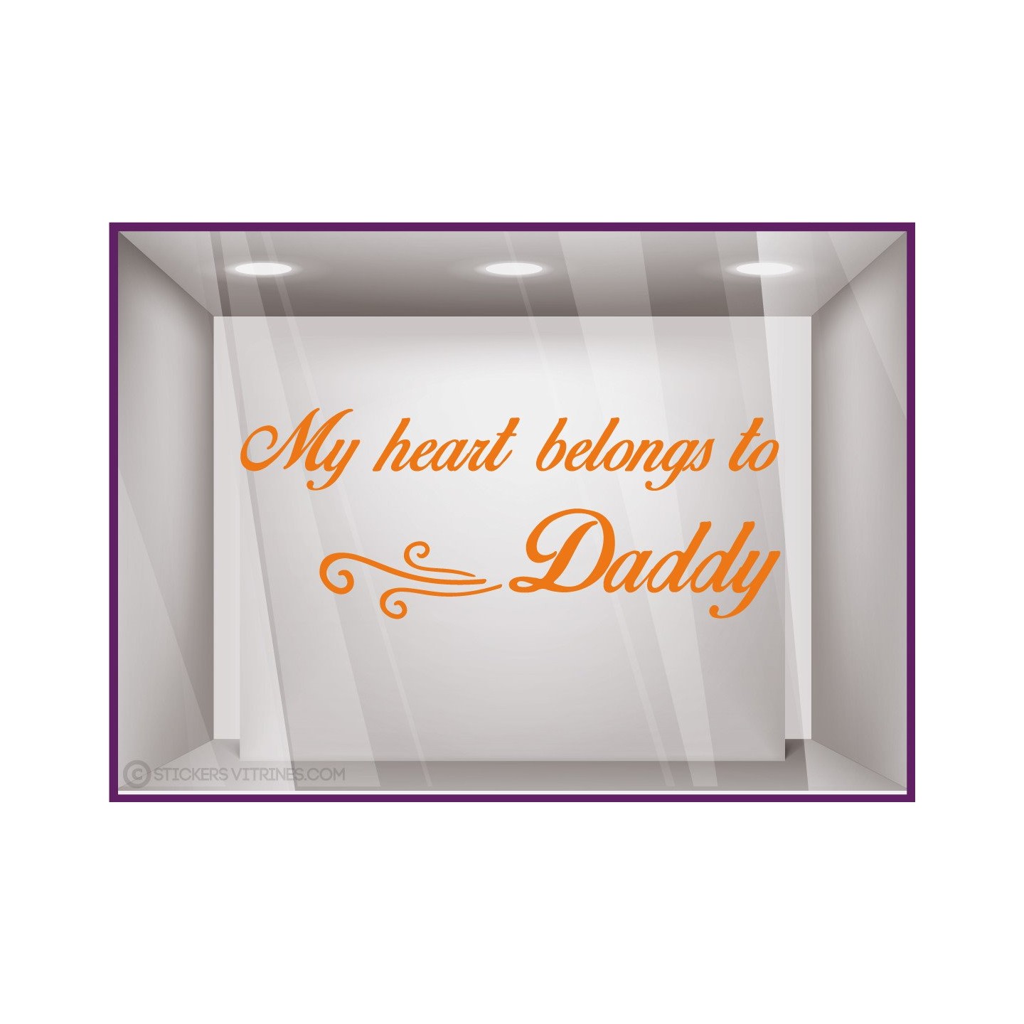 Sticker My heart belongs to daddy fete des peres papas mode parfumerie patisserie boulangerie lettrage adhesif vitrophanie