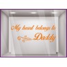 Sticker My heart belongs to daddy fete des peres papas mode parfumerie patisserie boulangerie lettrage adhesif vitrophanie