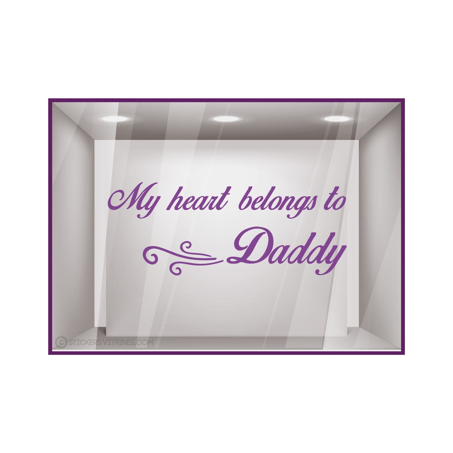 Sticker My heart belongs to daddy fete des peres papas mode parfumerie patisserie boulangerie lettrage adhesif vitrophanie
