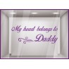 Sticker My heart belongs to daddy fete des peres papas mode parfumerie patisserie boulangerie lettrage adhesif vitrophanie