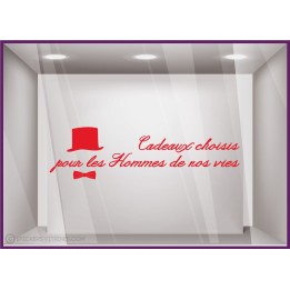 Sticker Cadeau choisi Homme fete des peres papas mode accessoires chapeau lettrage adhesif texte autocollant caviste