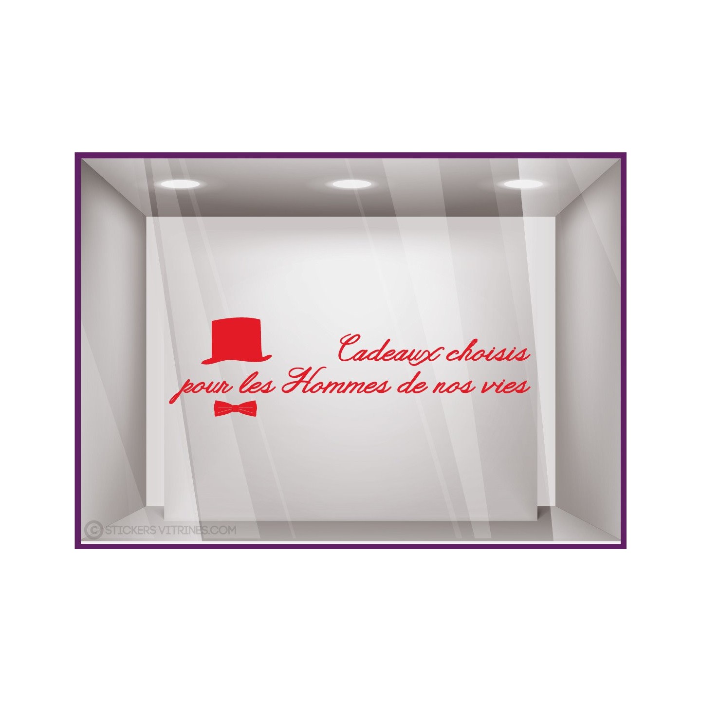 Sticker Cadeau choisi Homme fete des peres papas mode accessoires chapeau lettrage adhesif texte autocollant caviste