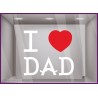 Sticker I love Dad vitrine adhésif autocollant géant vitrine vitrophanie fete des peres papas mode parfumerie chaussure caviste 