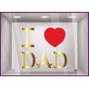 Sticker I love Dad vitrine adhésif autocollant géant vitrine vitrophanie fete des peres papas mode parfumerie chaussure caviste 