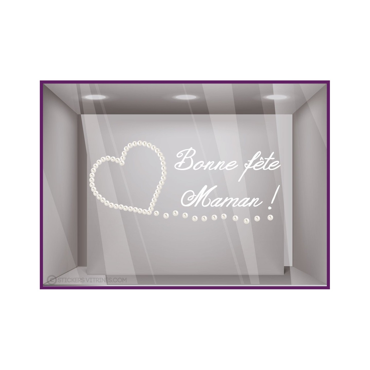 Autocollant pour vitre Sticker Maman Perles