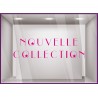 Sticker Nouvelle Collection etoiles vitrine devanture magasin boutqie mode lettrage adhesif calicot autocollant vitre