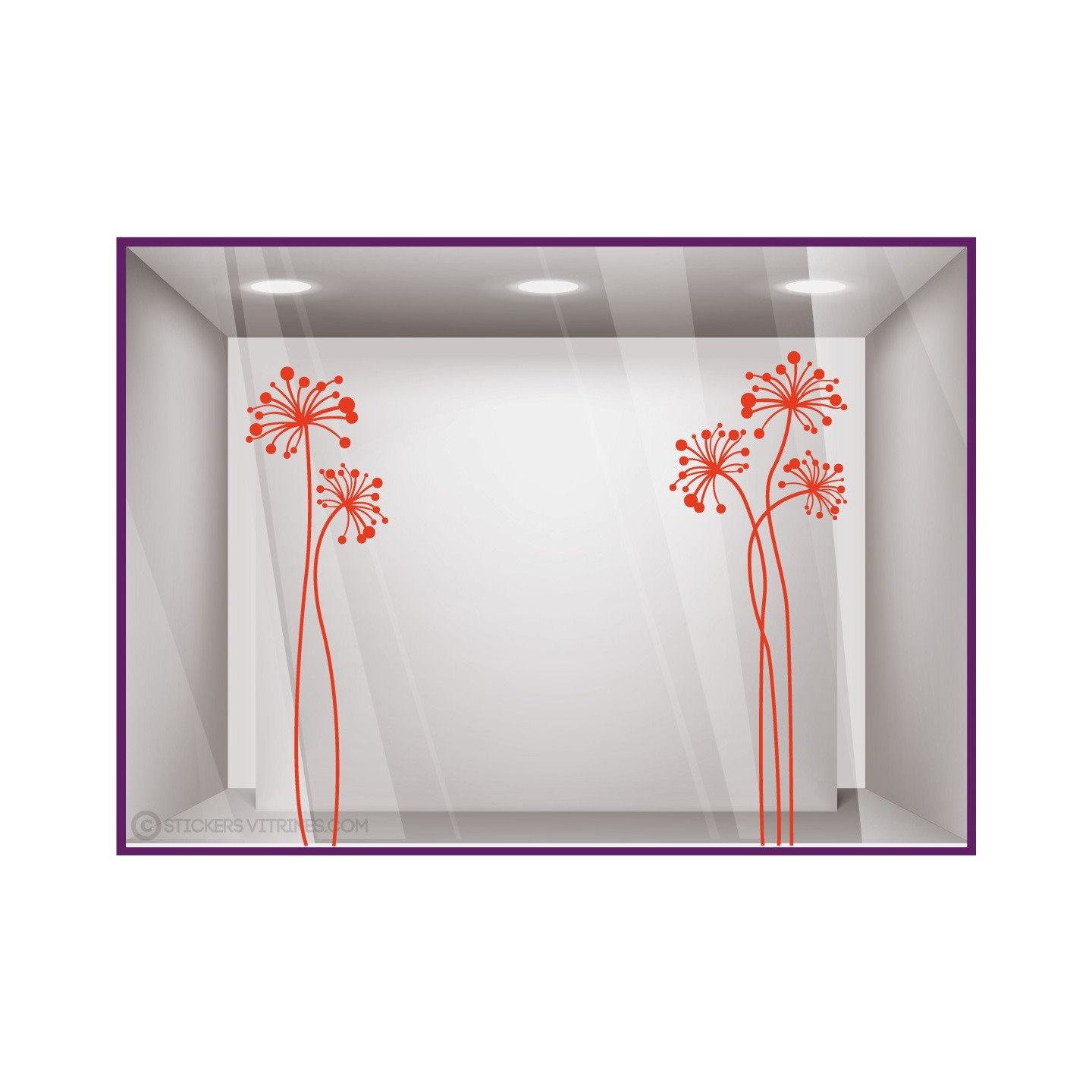 Kit de Stickers Grandes Fleurs Printemps Vitrophanie Adhesifs Magasin Idee decoration 