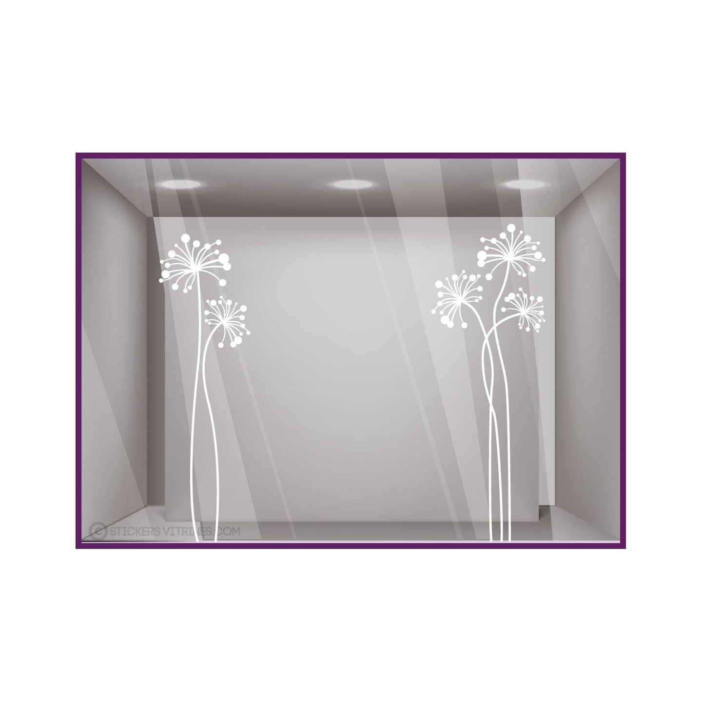 Kit de Stickers Grandes Fleurs Printemps Vitrophanie Adhesifs Magasin Idee decoration 