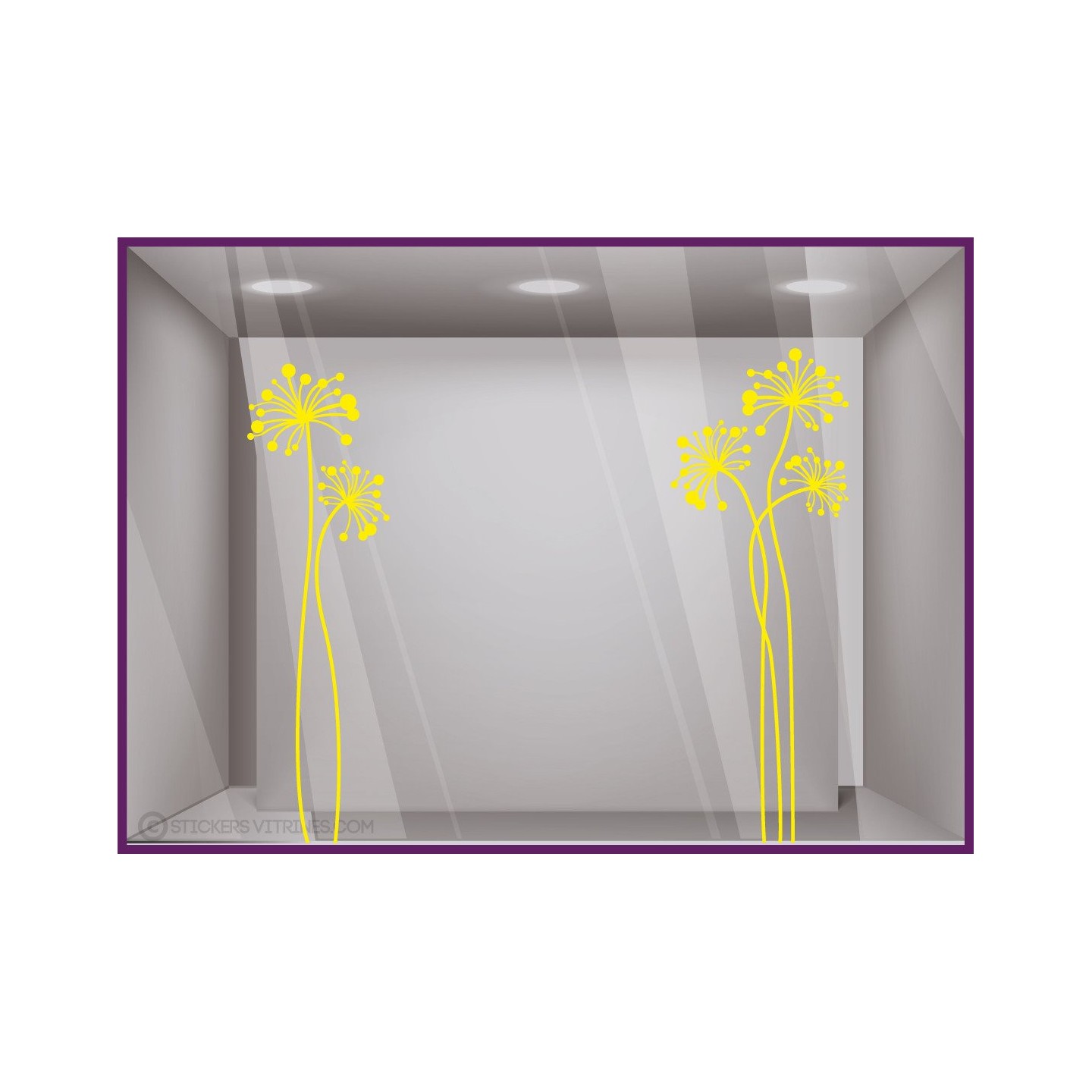 Kit de Stickers Grandes Fleurs Printemps Vitrophanie Adhesifs Magasin Idee decoration 