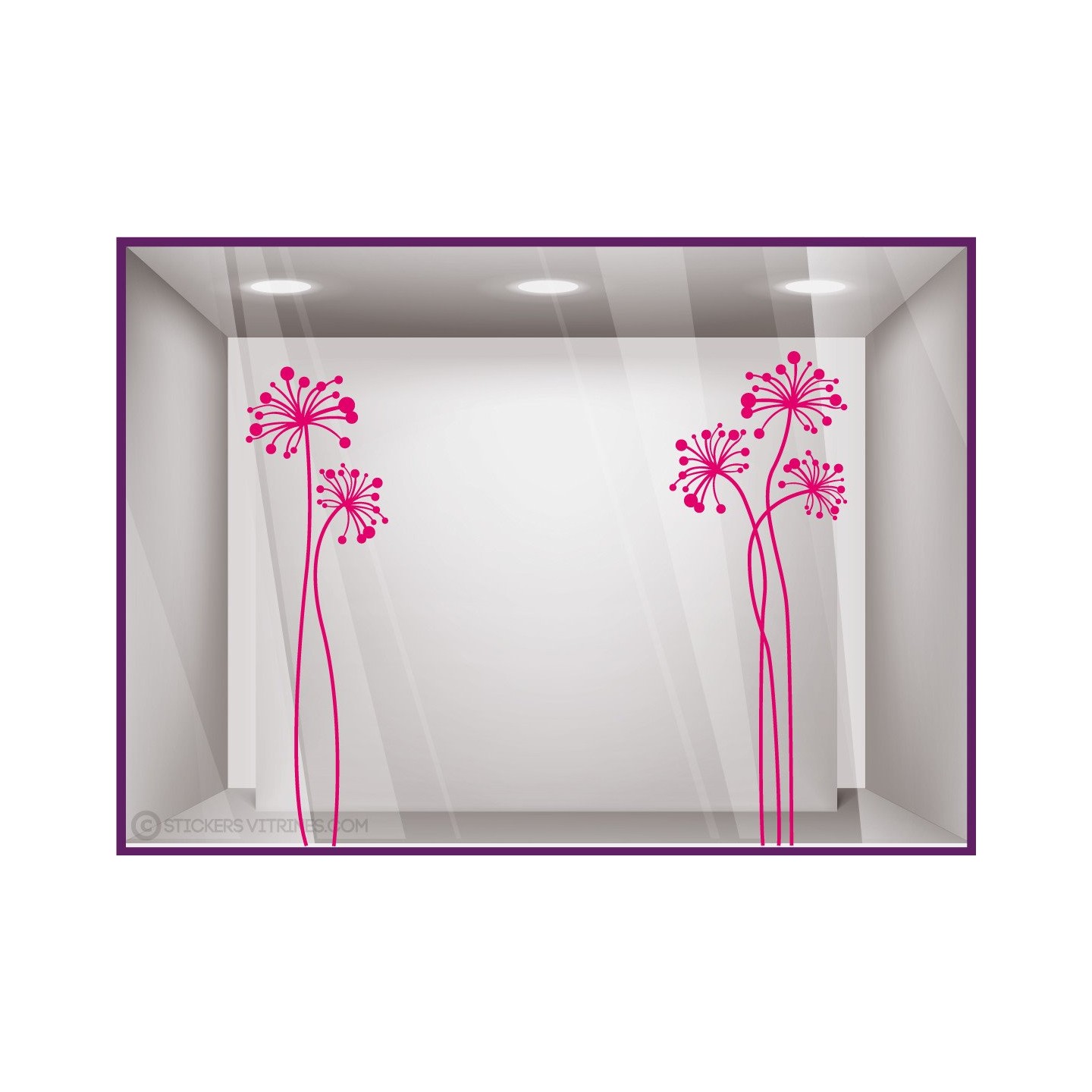 Kit de Stickers Grandes Fleurs Printemps Vitrophanie Adhesifs Magasin Idee decoration 