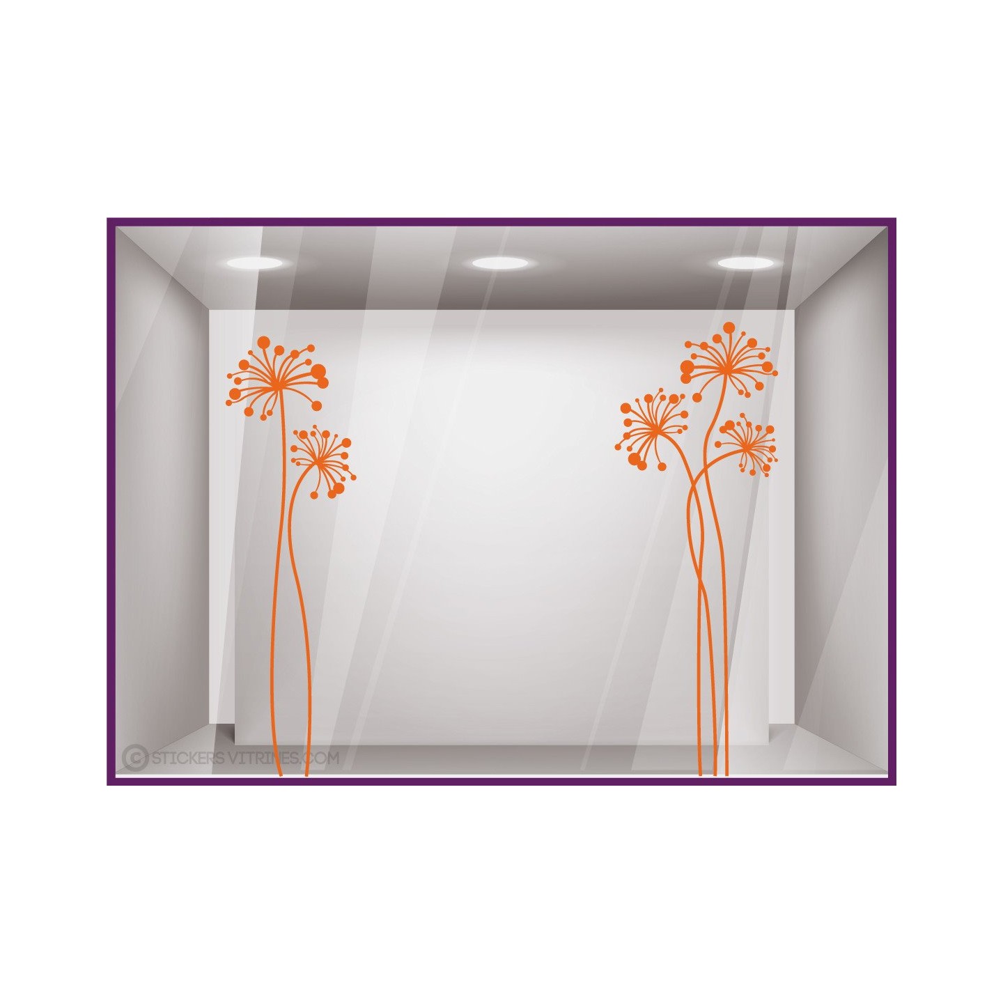 Kit de Stickers Grandes Fleurs Printemps Vitrophanie Adhesifs Magasin Idee decoration 