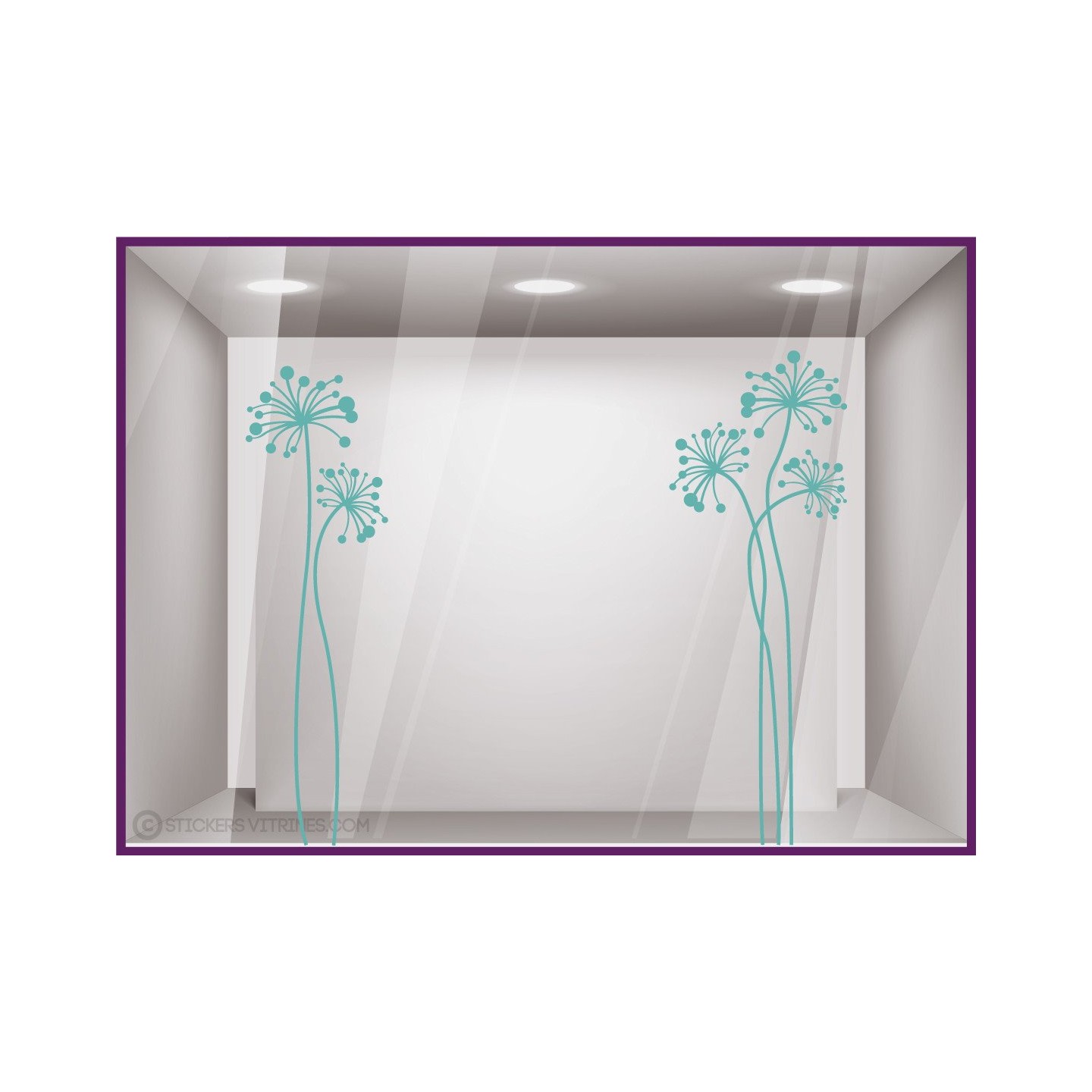 Kit de Stickers Grandes Fleurs Printemps Vitrophanie Adhesifs Magasin Idee decoration 