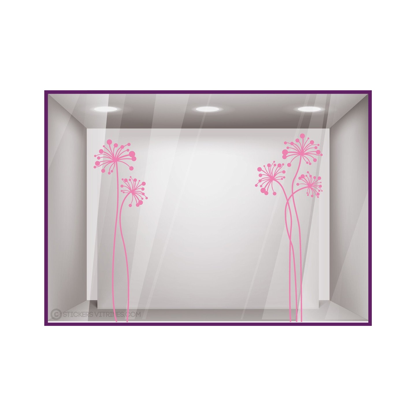 Kit de Stickers Grandes Fleurs Printemps Vitrophanie Adhesifs Magasin Idee decoration 