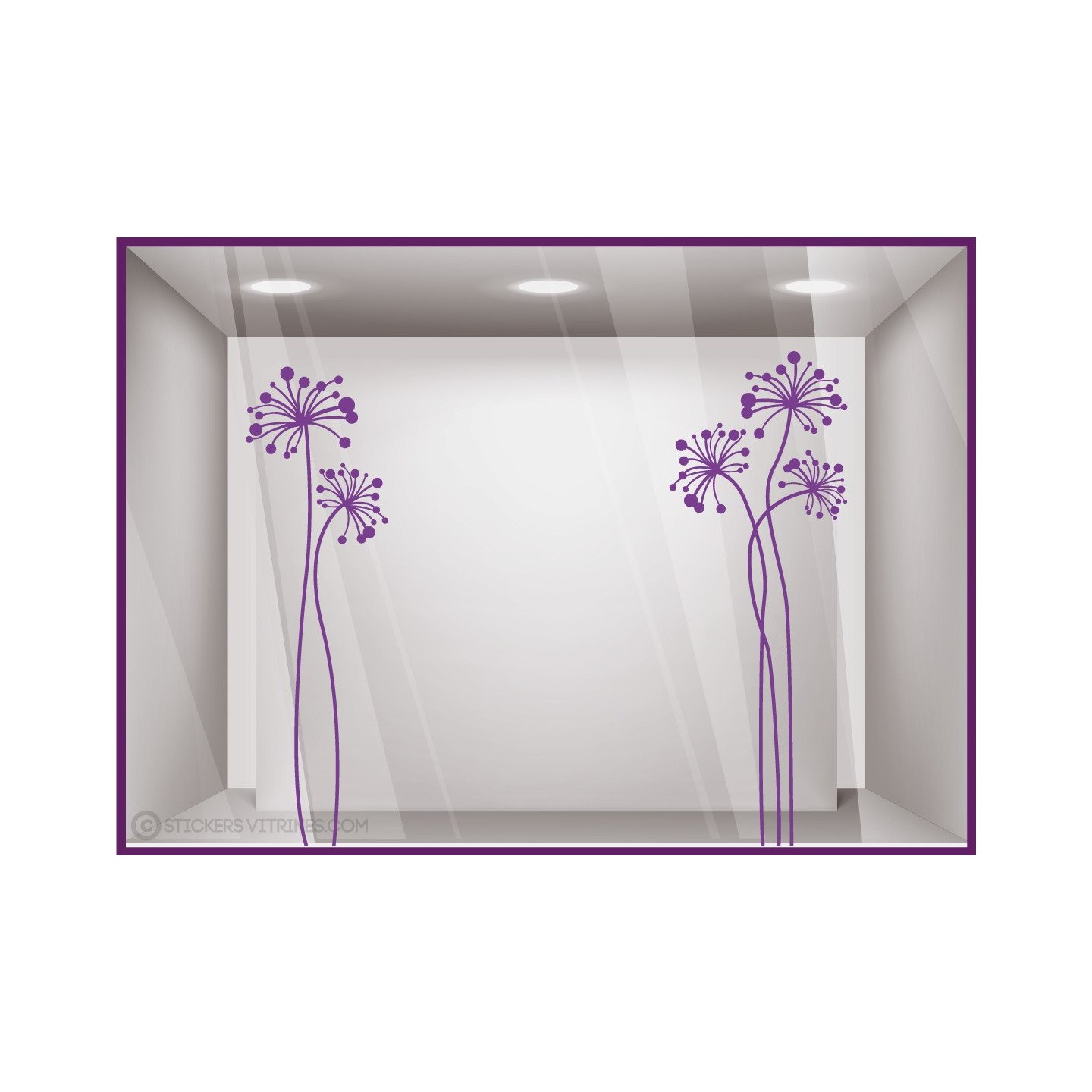 Kit de Stickers Grandes Fleurs Printemps Vitrophanie Adhesifs Magasin Idee decoration 