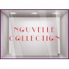 Sticker Nouvelle Collection etoiles vitrine devanture magasin boutqie mode lettrage adhesif calicot autocollant vitre