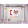 Kit de Stickers I Love Colors autocollant vitrophanie adhésif commerce vitrine magasin mode vitre