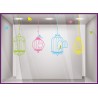 Kit de Stickers Cages Multicolores adhésif autocollant calicot enseigne devanture vitrine