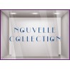 Sticker Nouvelle Collection etoiles vitrine devanture magasin boutqie mode lettrage adhesif calicot autocollant vitre