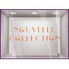 Sticker Nouvelle Collection etoiles vitrine devanture magasin boutqie mode lettrage adhesif calicot autocollant vitre