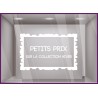 Sticker Petits Prix sur Collection d'Hiver destockage soldes promotions vitrophanie adhesif enseigne devanture lettrage