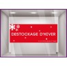 Sticker Destockage d'Hiver vitrophanie soldes braderie enseigne signaletique mode devanture boutique maroquinerie