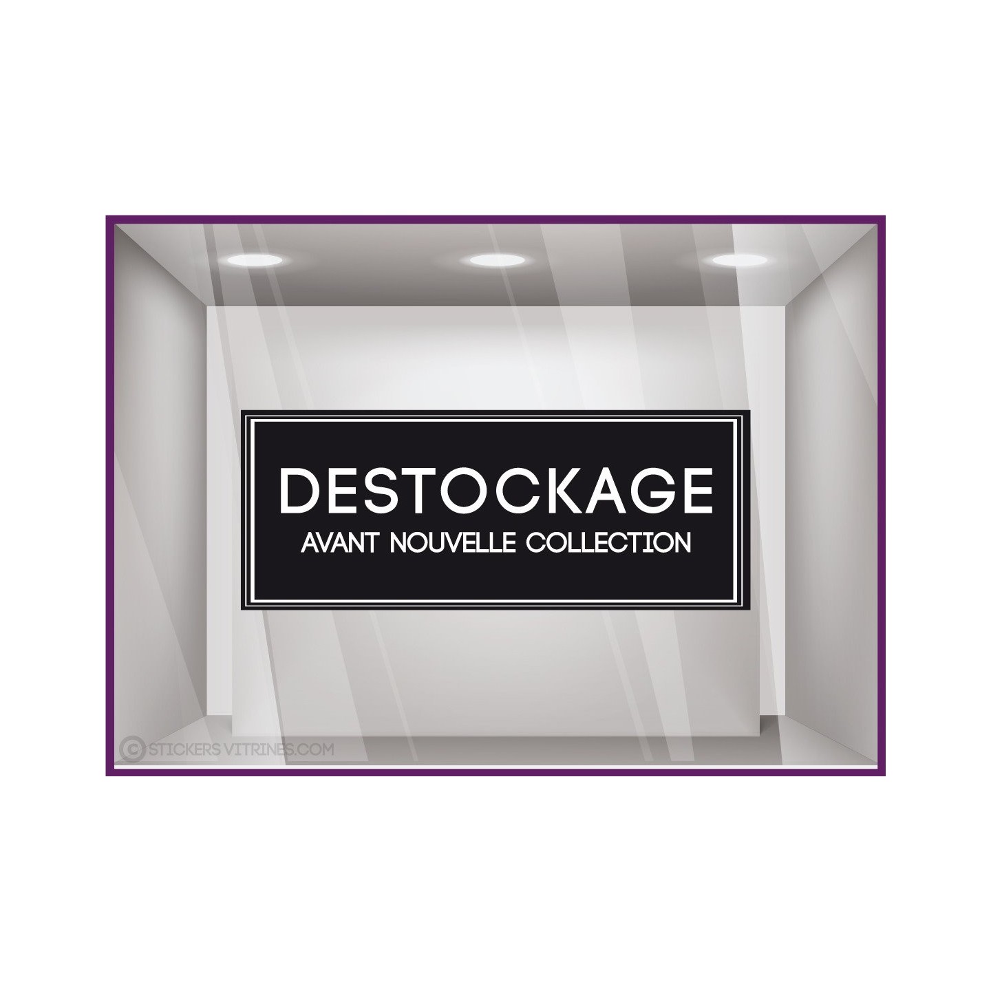 Sticker Destockage Avant Nouvelle Collection vitrophanie enseigne braderie soldes nouvelle collection mode maroquinerie adhesif 