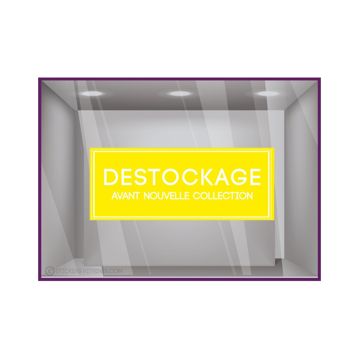 Sticker Destockage Avant Nouvelle Collection vitrophanie enseigne braderie soldes nouvelle collection mode maroquinerie adhesif 