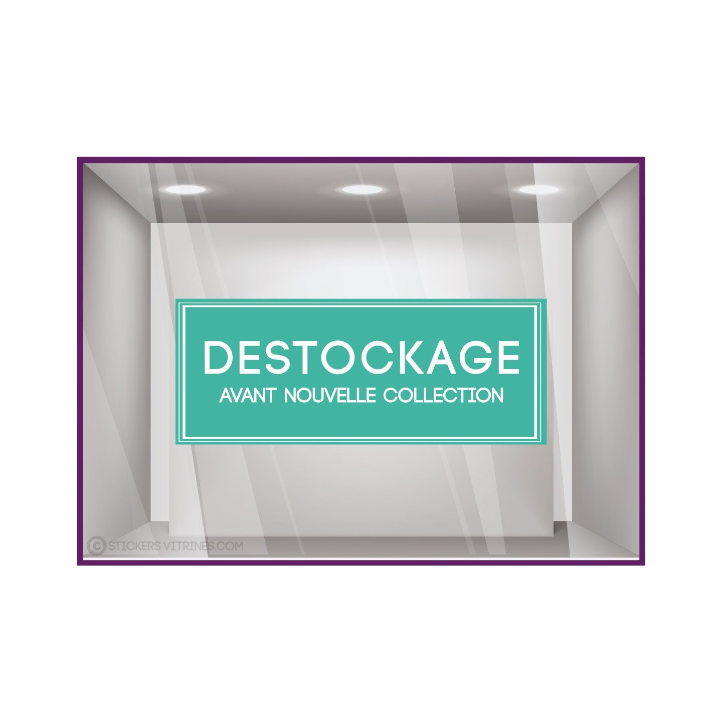 Sticker Destockage Avant Nouvelle Collection vitrophanie enseigne braderie soldes nouvelle collection mode maroquinerie adhesif 