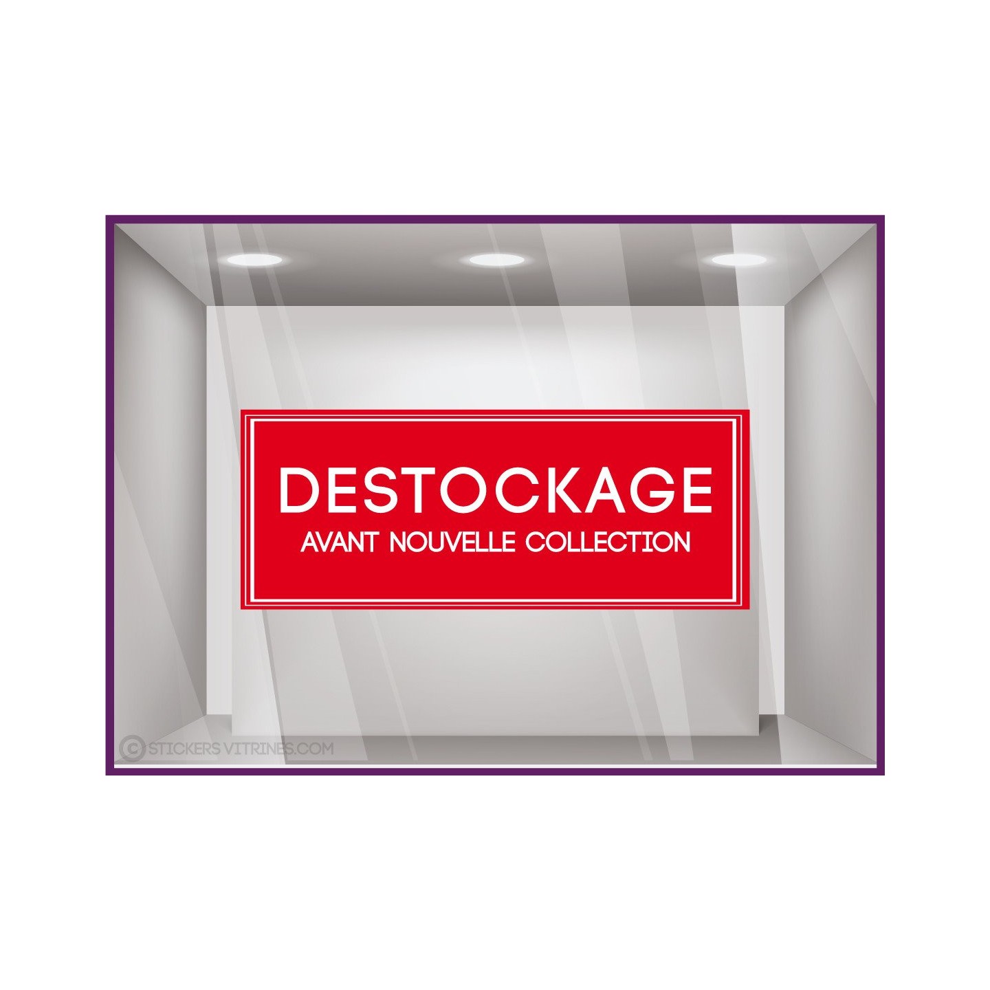 Sticker Destockage Avant Nouvelle Collection vitrophanie enseigne braderie soldes nouvelle collection mode maroquinerie adhesif 