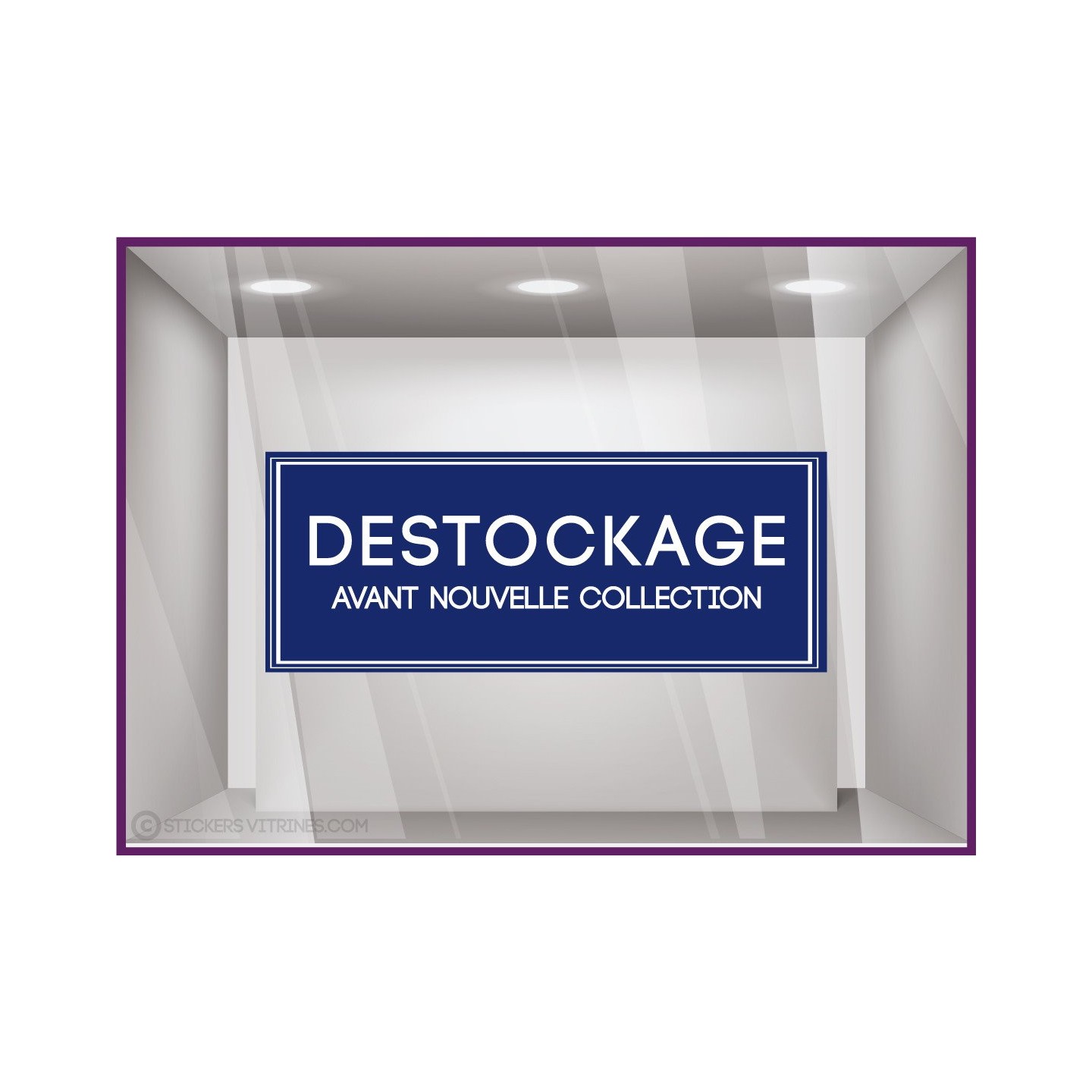 Sticker Destockage Avant Nouvelle Collection vitrophanie enseigne braderie soldes nouvelle collection mode maroquinerie adhesif 