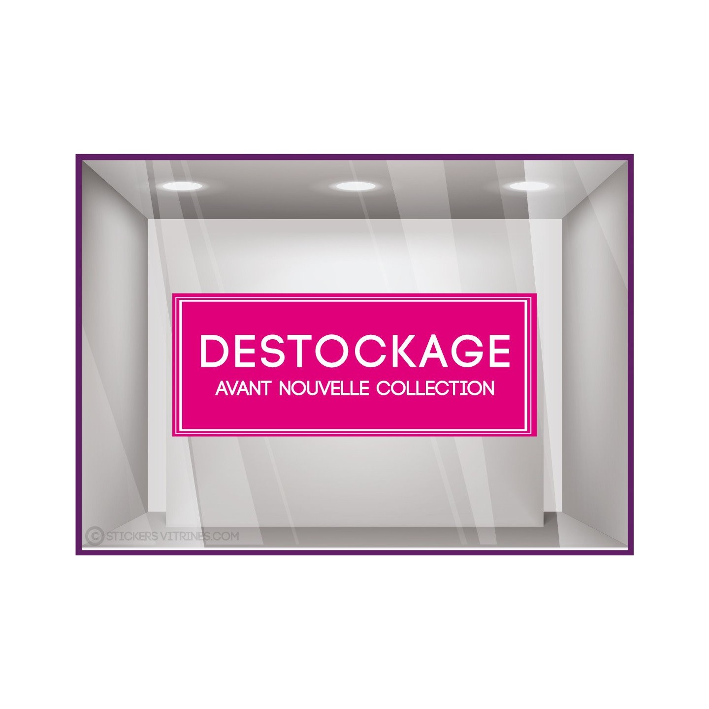 Sticker Destockage Avant Nouvelle Collection vitrophanie enseigne braderie soldes nouvelle collection mode maroquinerie adhesif 