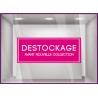 Sticker Destockage Avant Nouvelle Collection vitrophanie enseigne braderie soldes nouvelle collection mode maroquinerie adhesif 